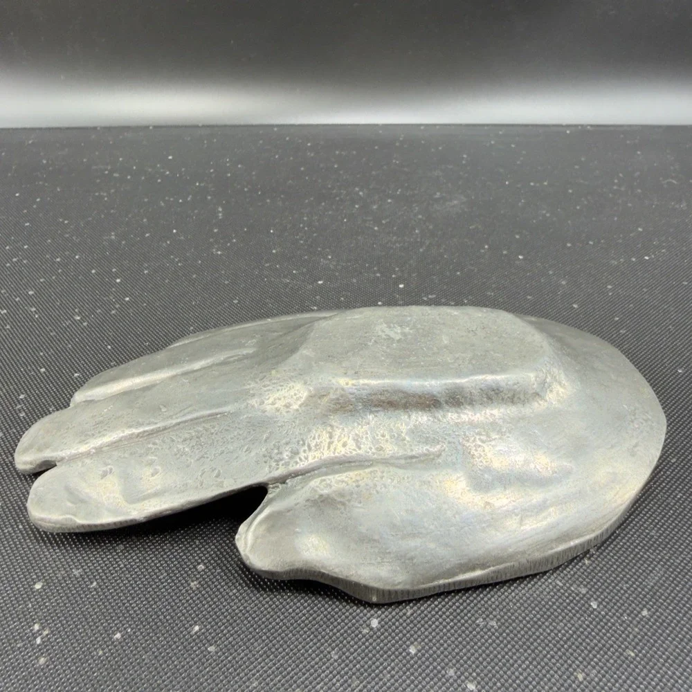 Patrick Meyer Pewter Art Hand Brutalist Modernist Jewelry Trinket Dish Catchall‎